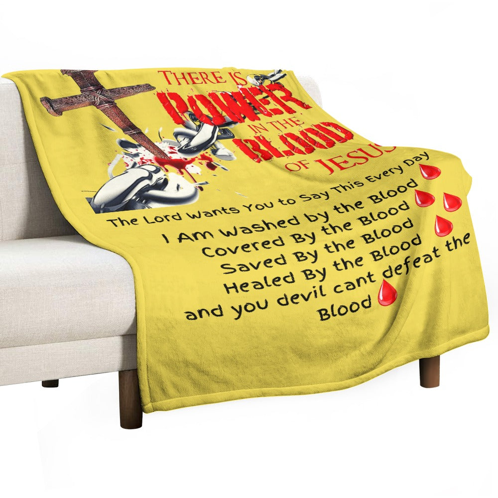 There's Power in the Blood of Jesus Custom super soft blanket Made in USA