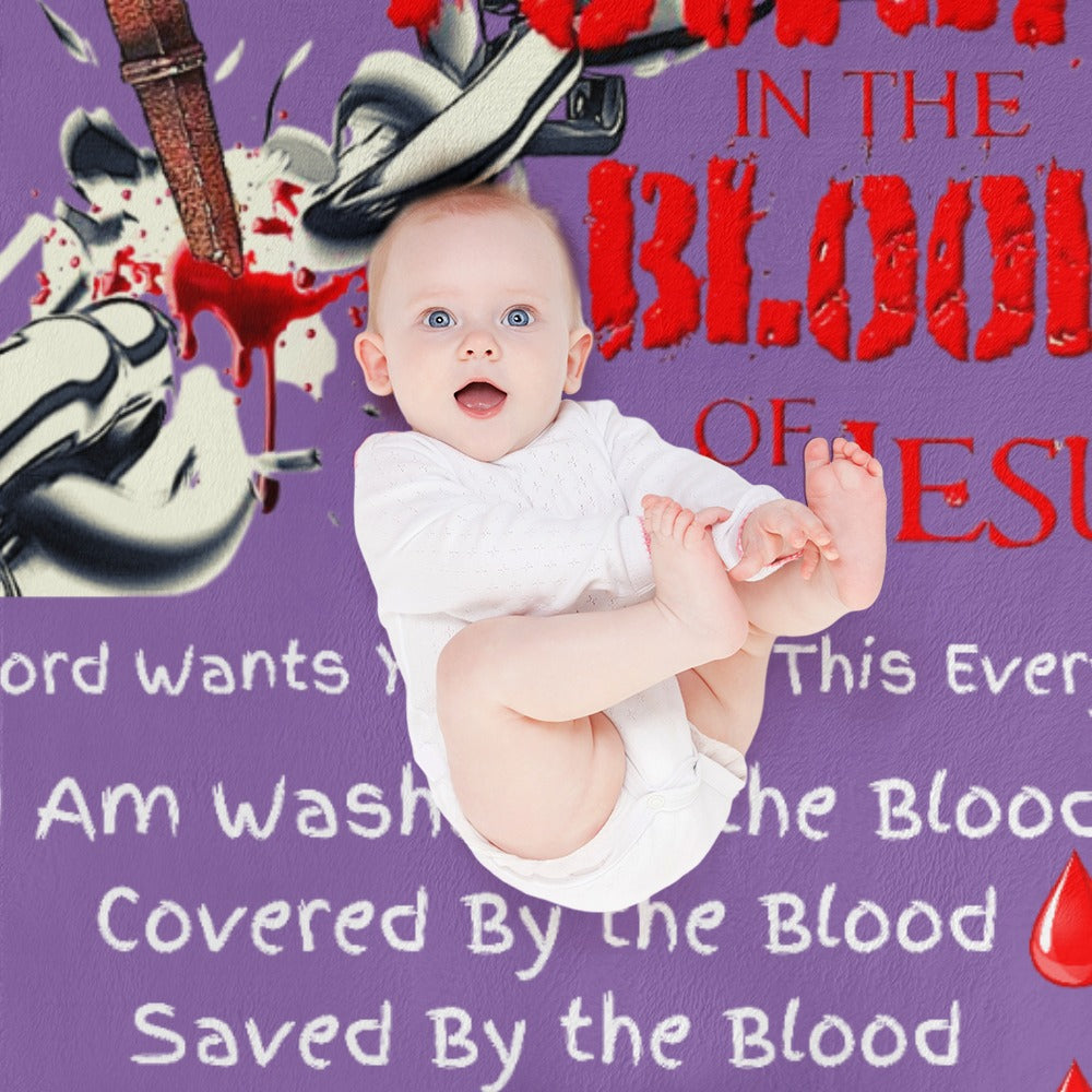 There's Power in the Blood of Jesus Custom super soft blanket Made in USA