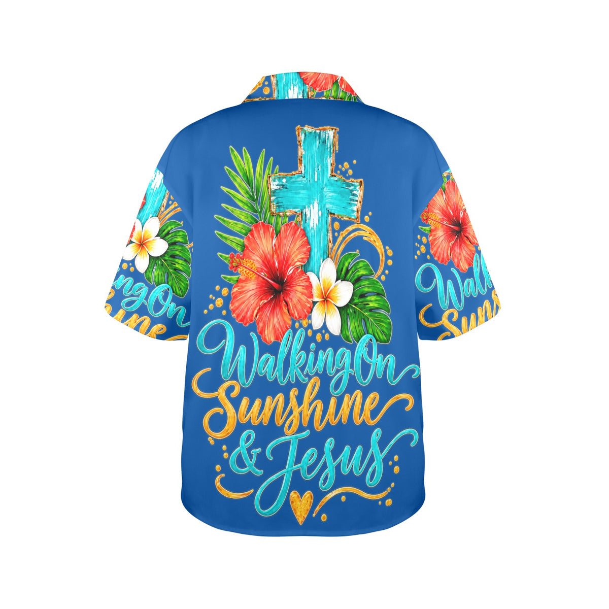 Women's All Over Print Hawaiian Shirt （Made in USA，Ships to USA Only）