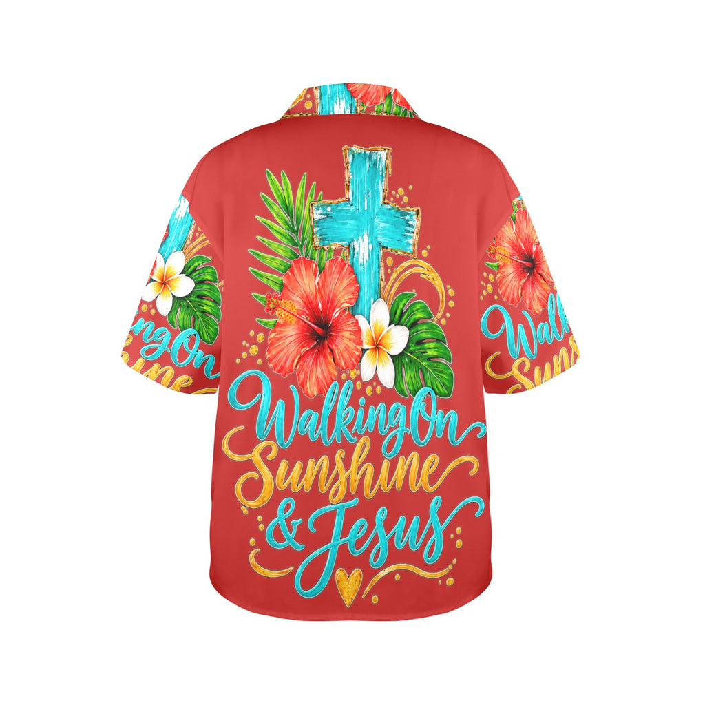 Women's All Over Print Hawaiian Shirt （Made in USA，Ships to USA Only）