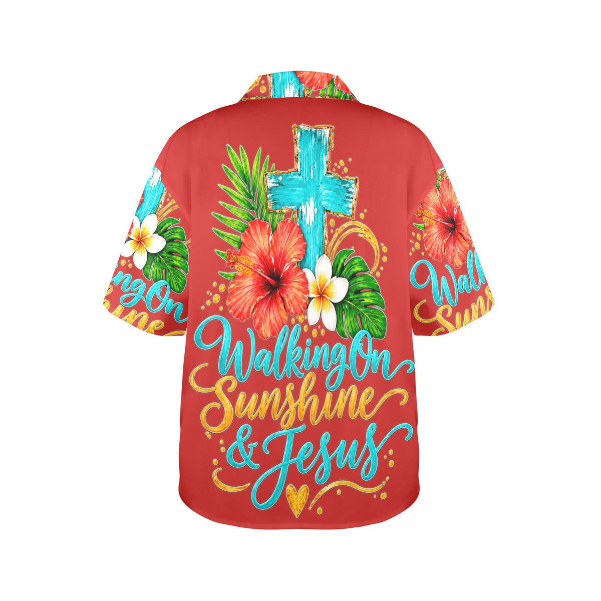 Women's All Over Print Hawaiian Shirt （Made in USA，Ships to USA Only）