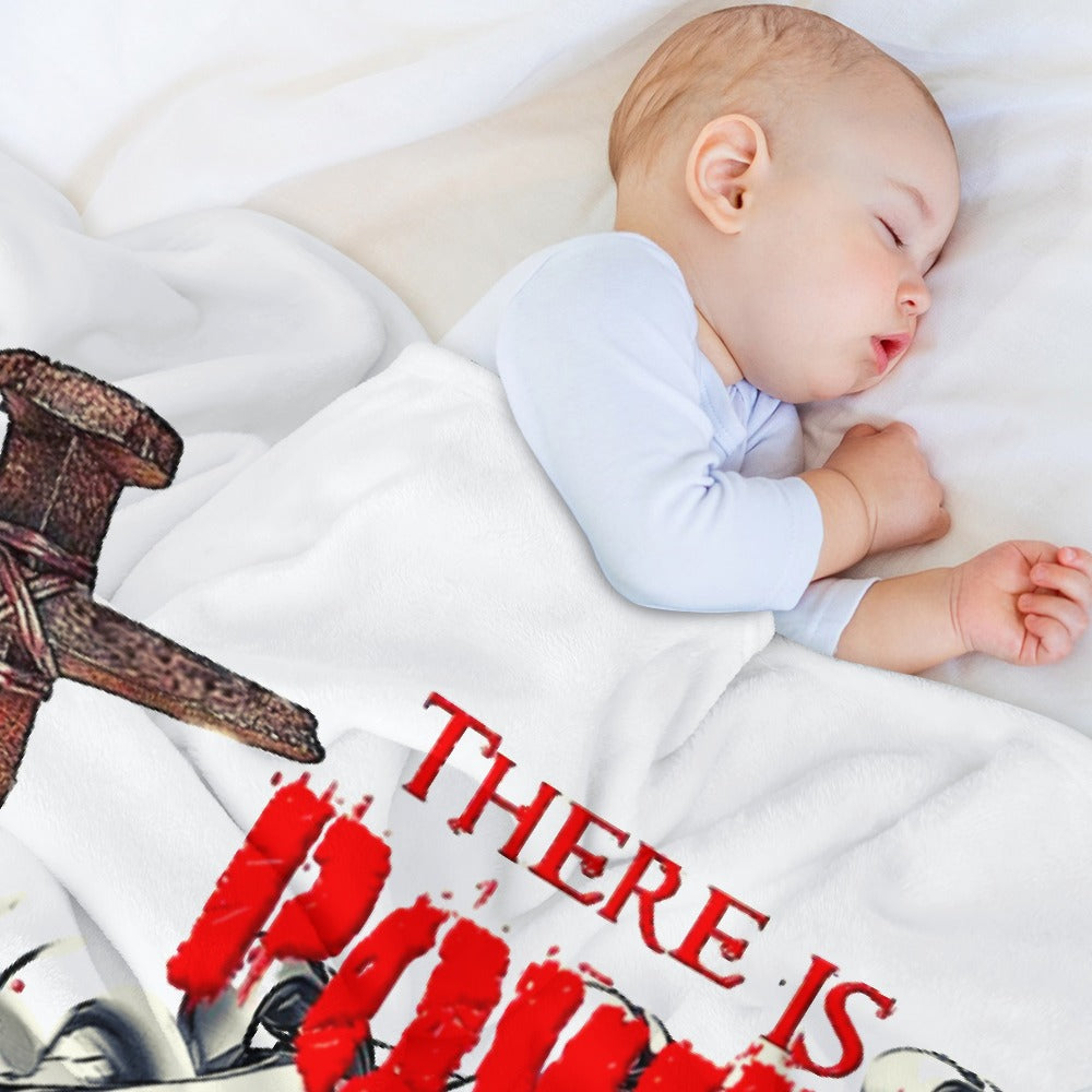 There's Power in the Blood of Jesus Custom super soft blanket Made in USA