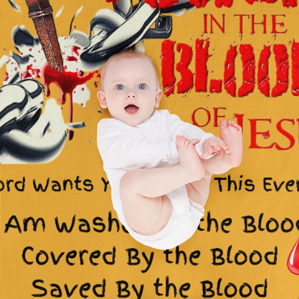 There's Power in the Blood of Jesus Custom super soft blanket Made in USA