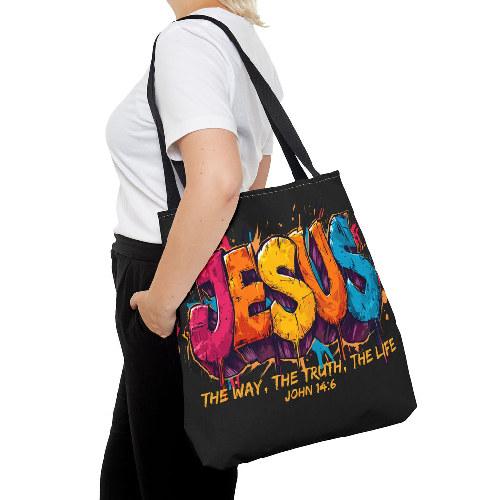 Jesus Graffiti Tote Bag | The Way The Truth The Life John 14:6