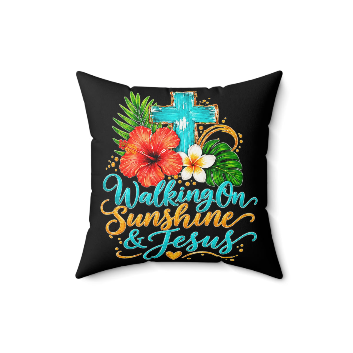 Walking on Sunshine Faux Suede Square Pillow