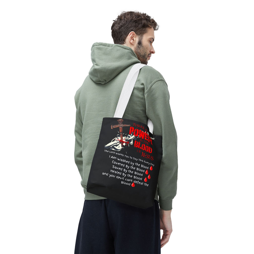 Tote — "The Power of the Blood of Jesus" Inspirational Christian Tote Bag