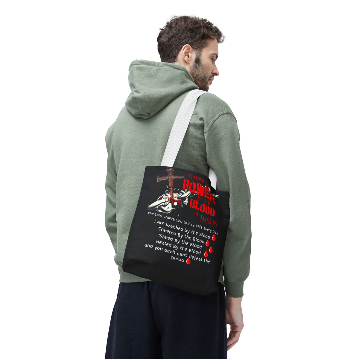 Tote — "The Power of the Blood of Jesus" Inspirational Christian Tote Bag