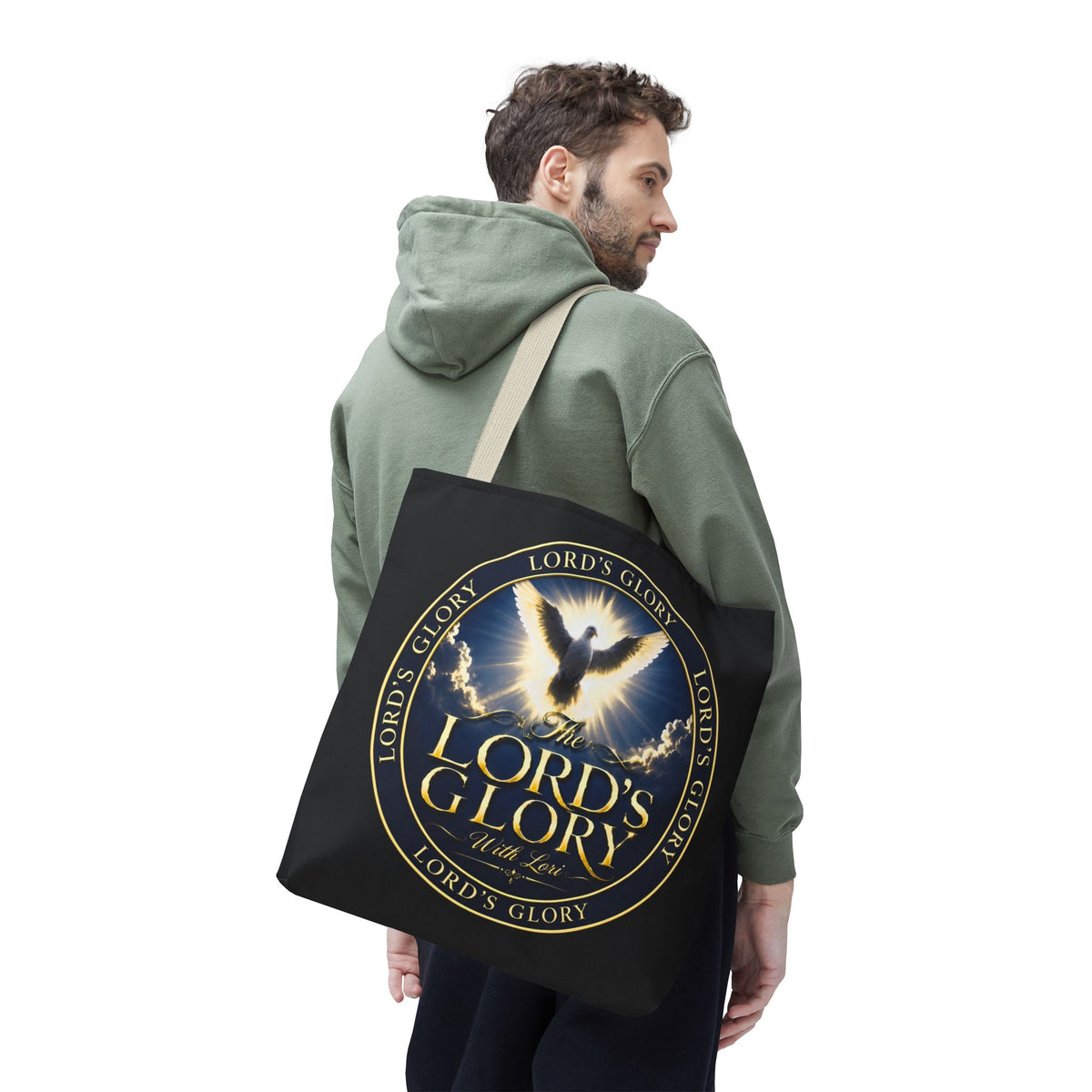 Tote Bag — "The Lord's Glory with Lori" Christian Dove Tote (Faith-Inspired Church Bag)