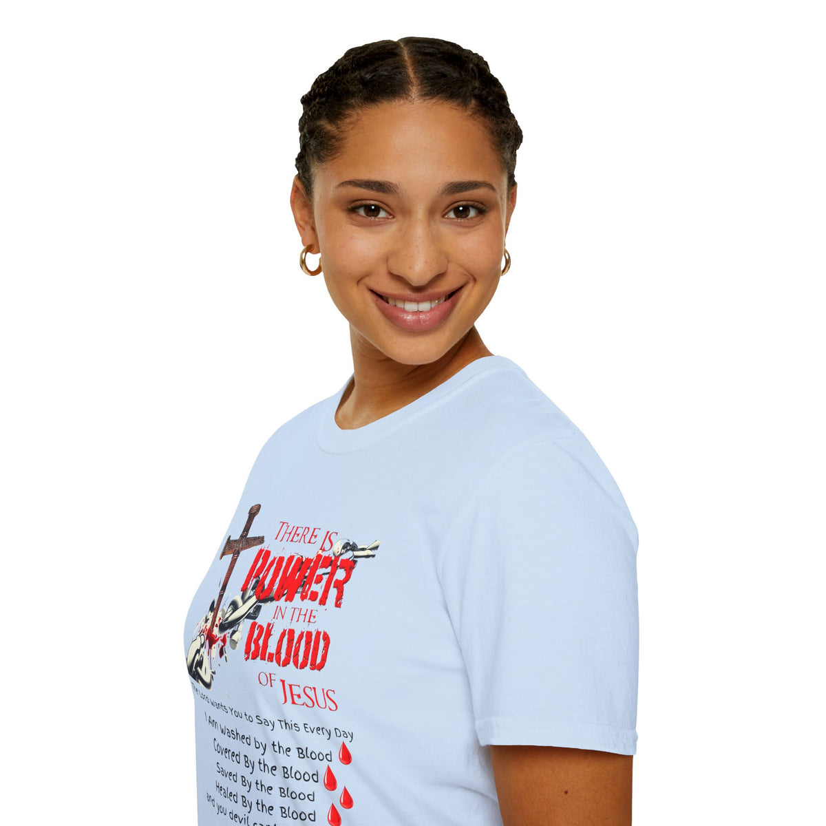 Jesus Blood Cross T-Shirt — "There Is Power In The Blood of Jesus" Christian Tee
