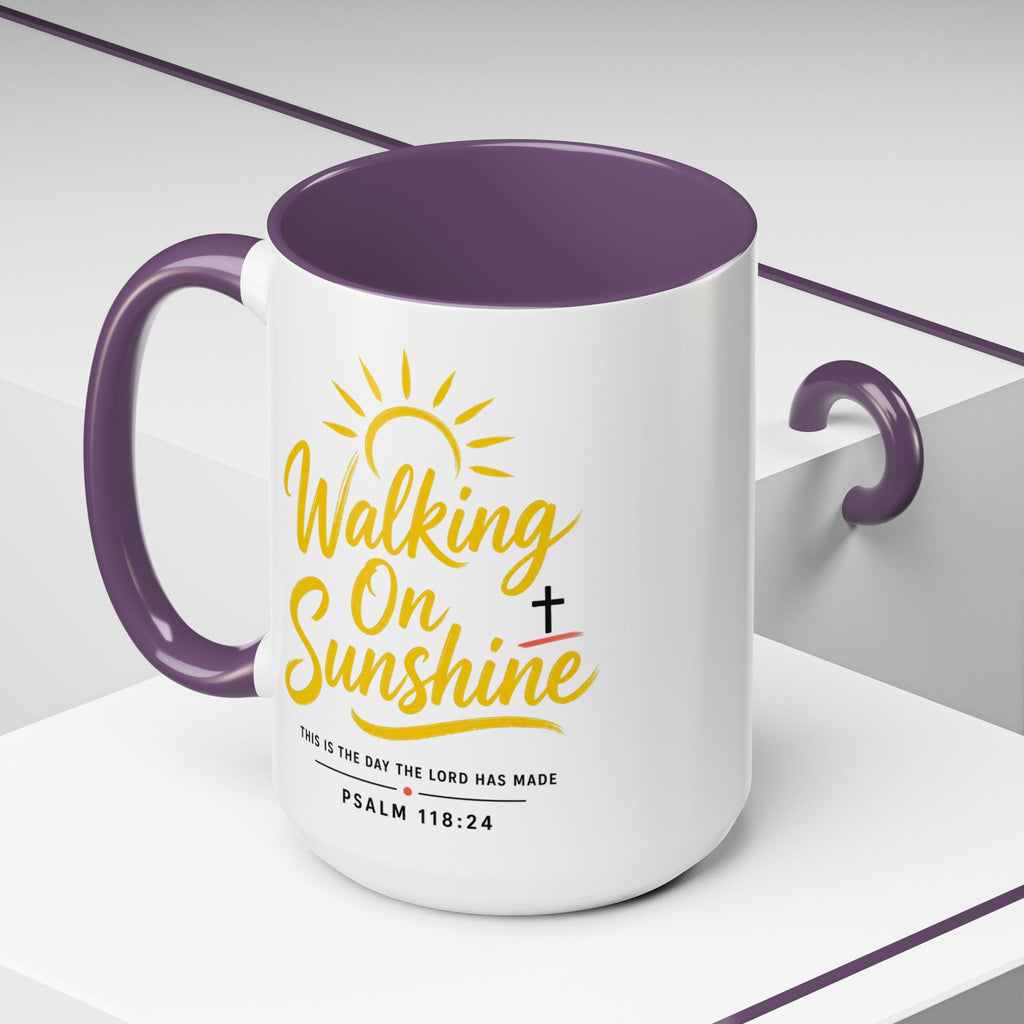 Walking on Sunshine Psalms 118:24  Accent Coffee Mug (11, 15oz)