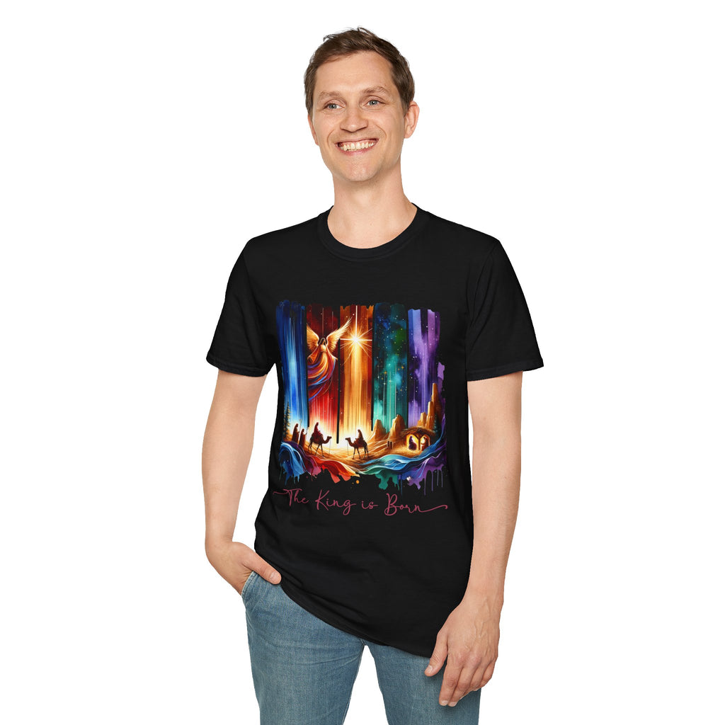 Vibrant Fantasy T-Shirt, Colorful Graphic Tee, Unisex Art Shirt, Great Gift for Fans, Unique Casual Wear, The King is Born Shirt