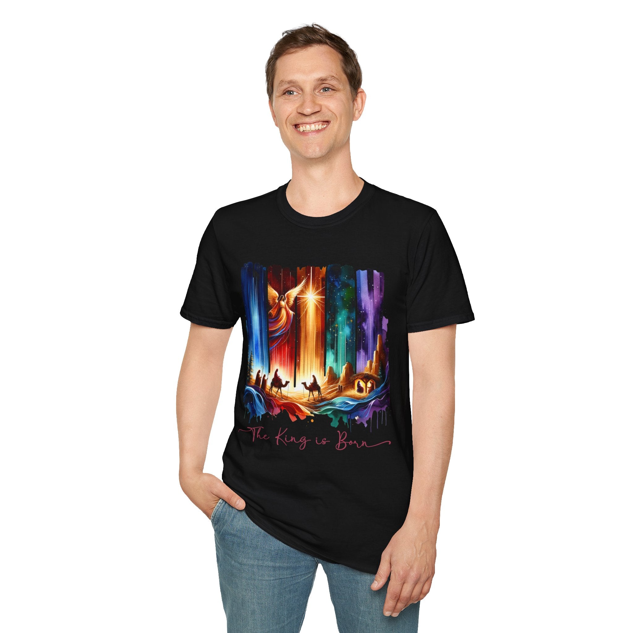 Vibrant Fantasy T-Shirt, Colorful Graphic Tee, Unisex Art Shirt, Great Gift for Fans, Unique Casual Wear, The King is Born Shirt