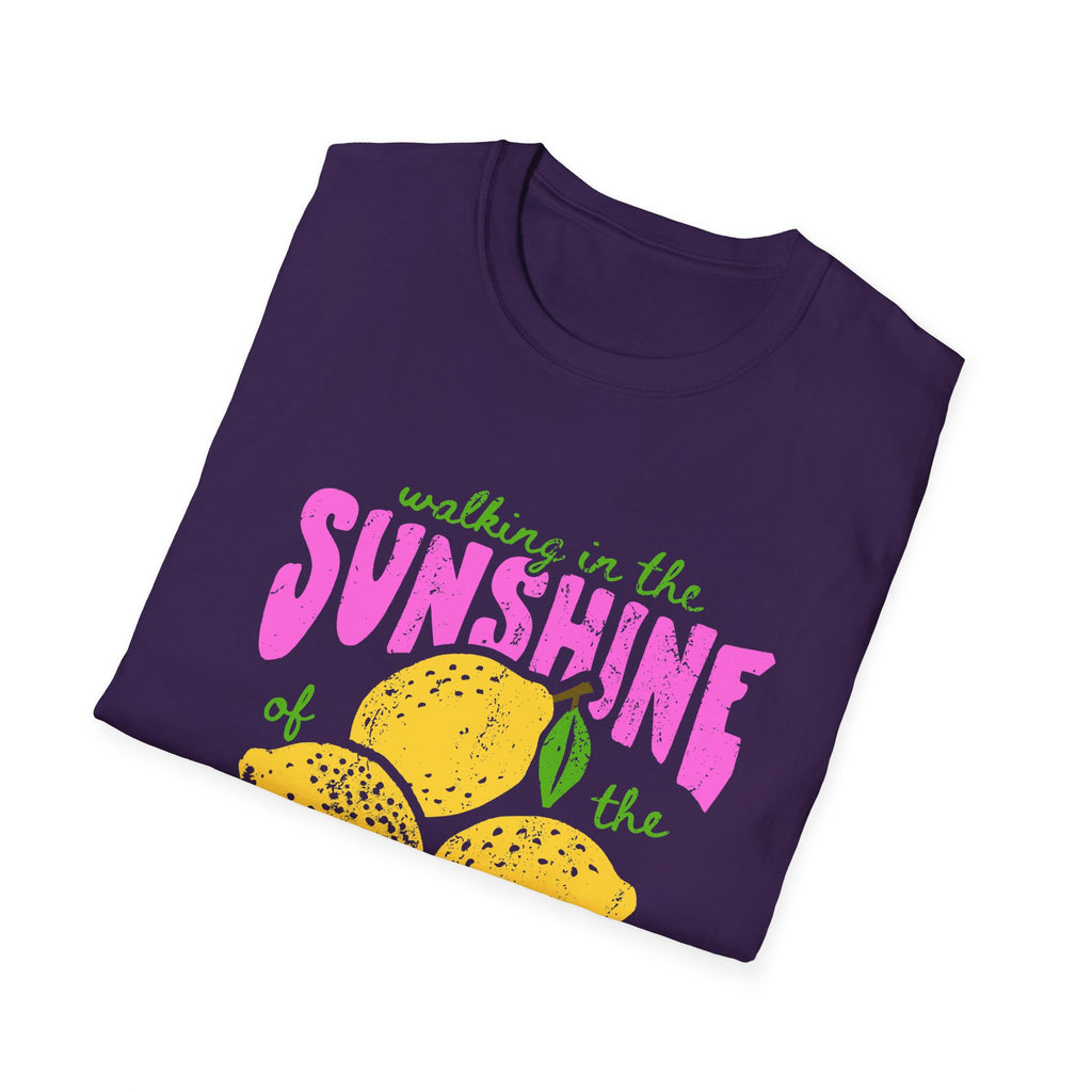 Walking on the Sunshine of the Lord T‑Shirt — Bright Lemon Faith Tee