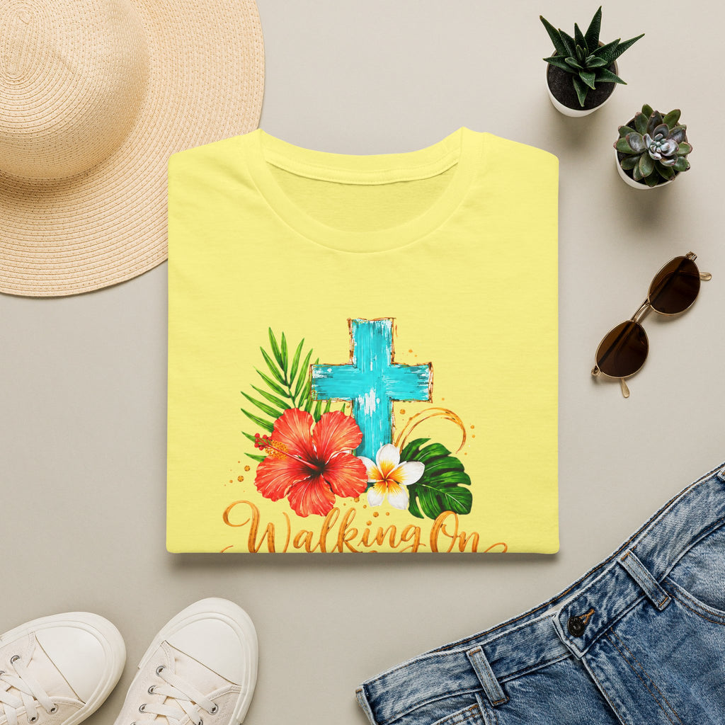 Walking on Sunshine & Jesus Floral Cross T-Shirt