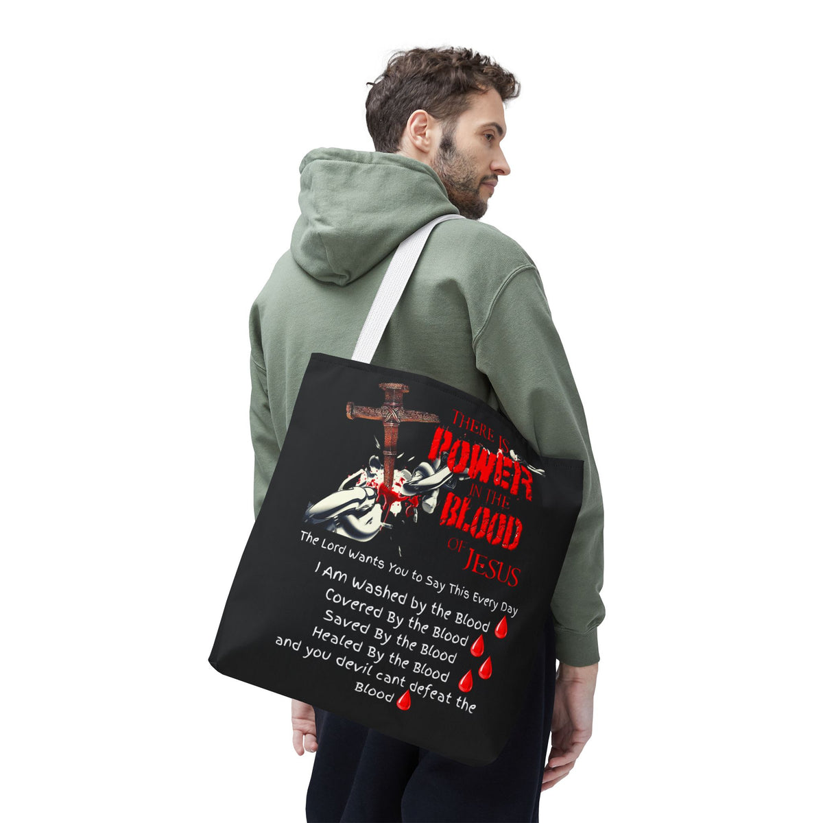 Tote — "The Power of the Blood of Jesus" Inspirational Christian Tote Bag