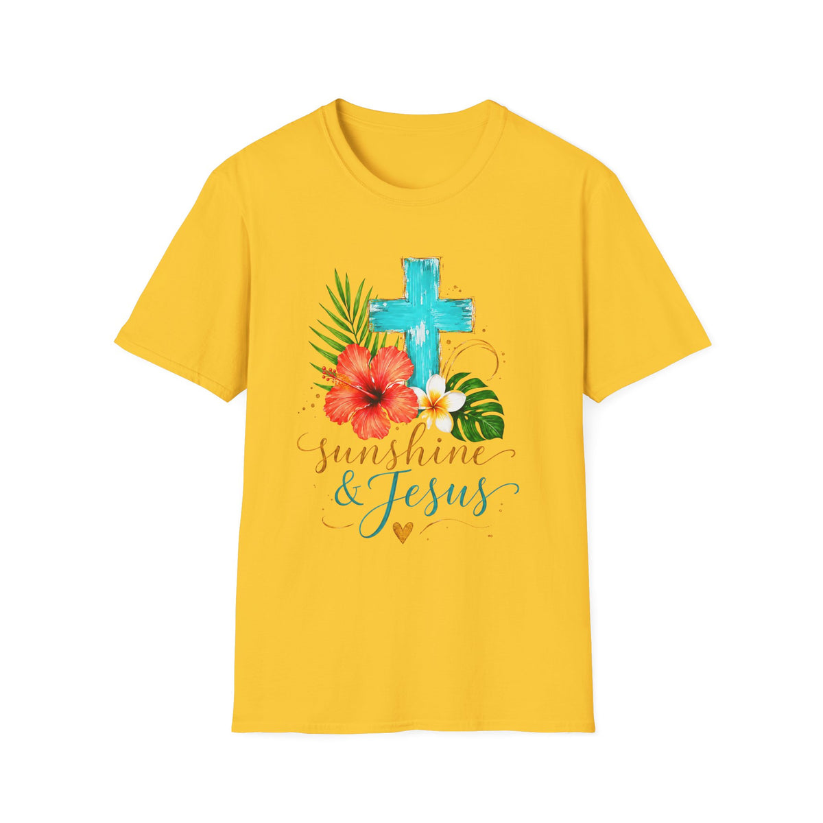 Sunshine & Jesus T-Shirt — Tropical Cross Christian Tee