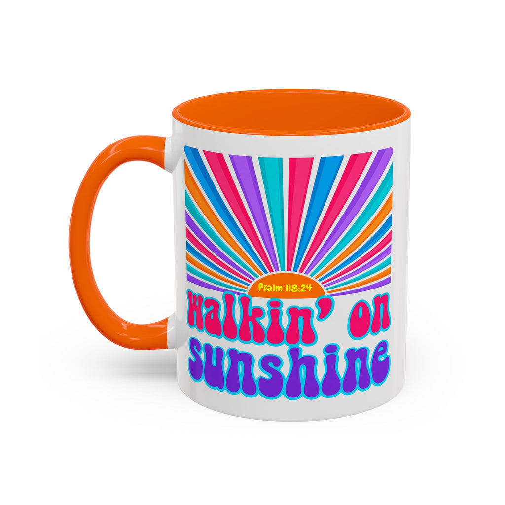 Coffee Mug — "Walkin' on Sunshine" Retro Psalm 118:24 Accent Mug