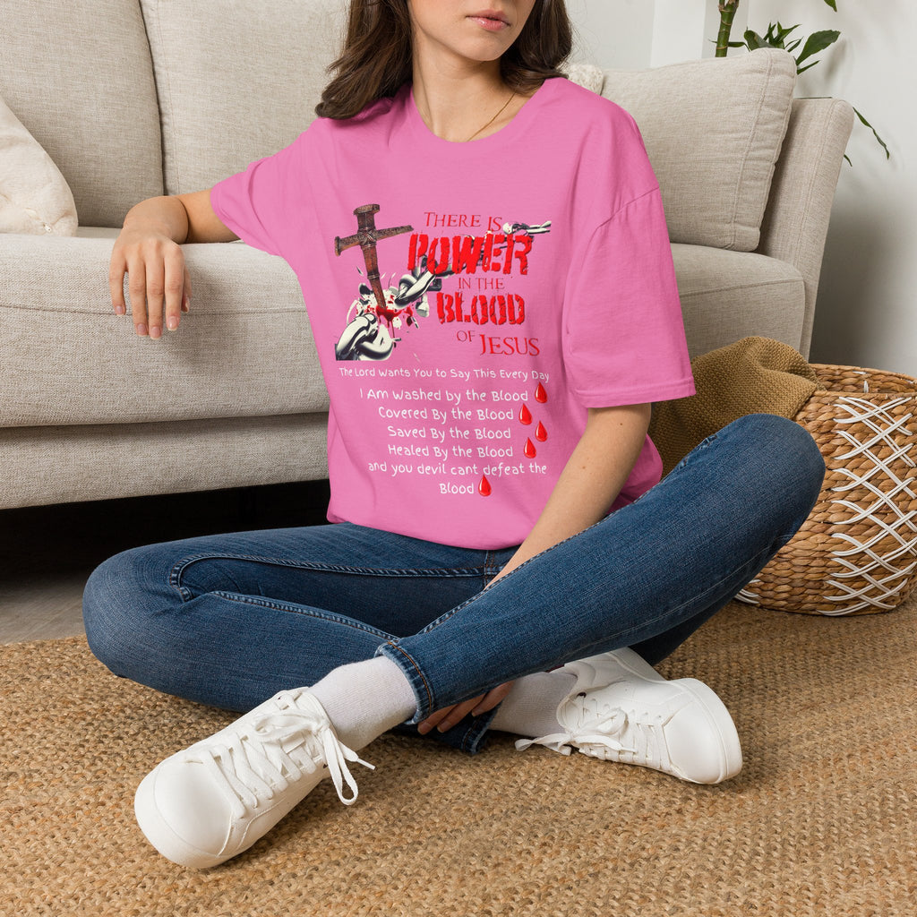 There's Power in the Blood of Jesus T-Shirt — Christian Cross Faith Shirt (Washed by the Blood)