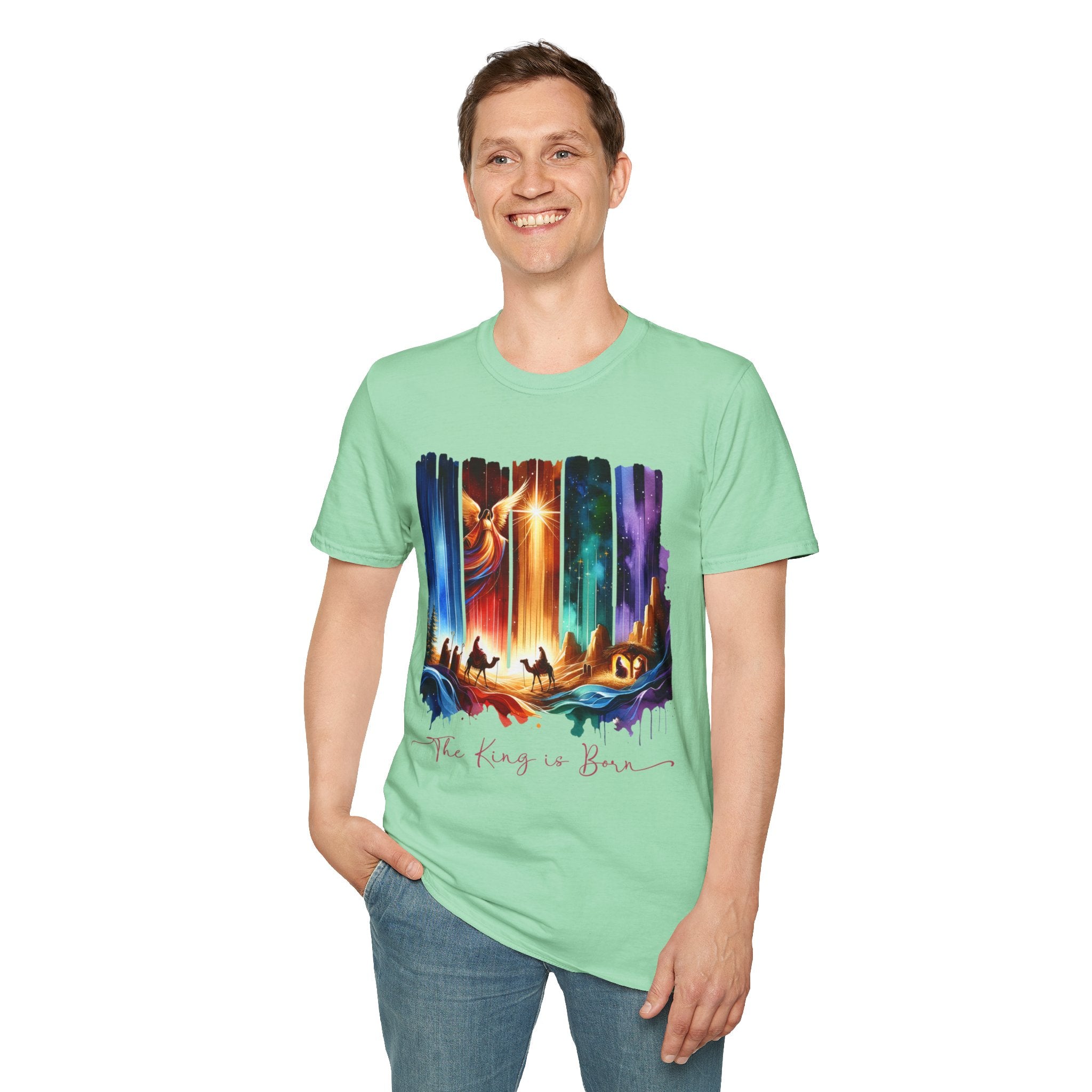 Vibrant Fantasy T-Shirt, Colorful Graphic Tee, Unisex Art Shirt, Great Gift for Fans, Unique Casual Wear, The King is Born Shirt