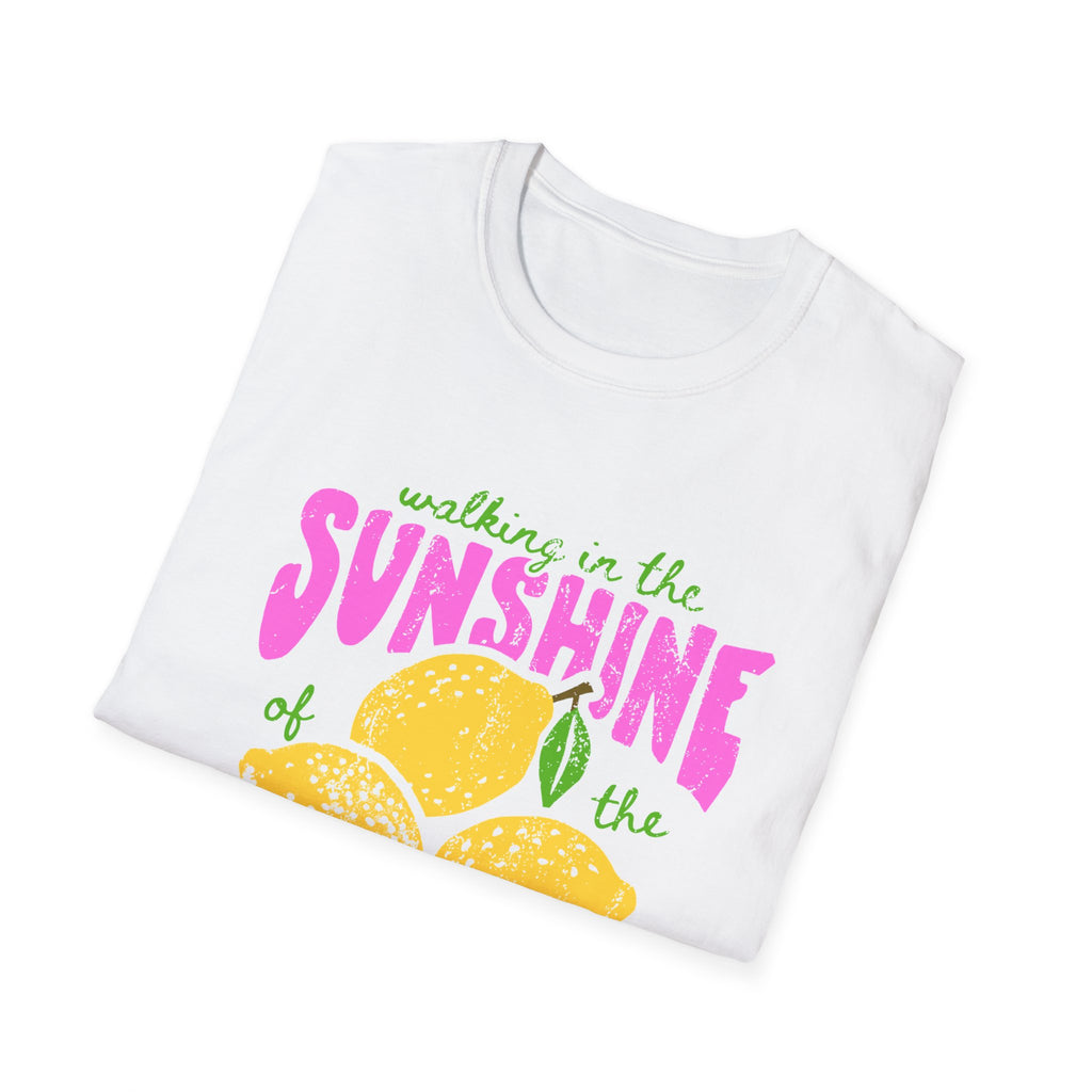 Walking on the Sunshine of the Lord T‑Shirt — Bright Lemon Faith Tee