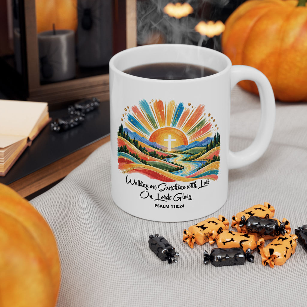 Walking On Sunshine with Lori on Lords Glory - Colorful Mountain Landscape Ceramic Mug