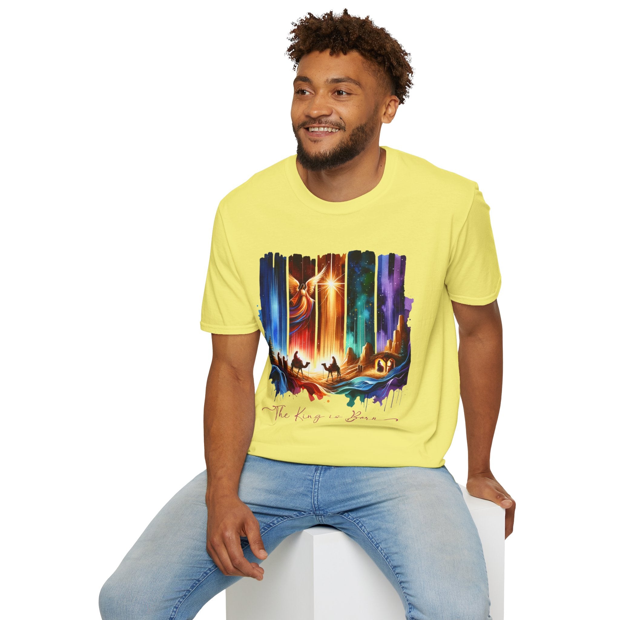 Vibrant Fantasy T-Shirt, Colorful Graphic Tee, Unisex Art Shirt, Great Gift for Fans, Unique Casual Wear, The King is Born Shirt