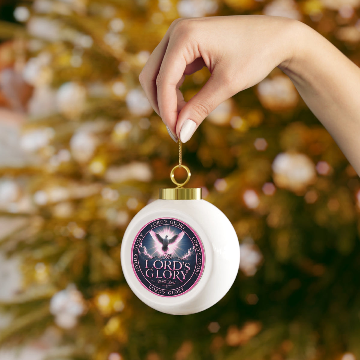 Christmas Ornament — "The Lord's Glory with Lori" Dove Ball