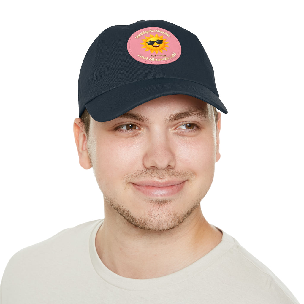 Sunshine Smiles Dad Hat — Round Leather Patch ‘Always Brighter’