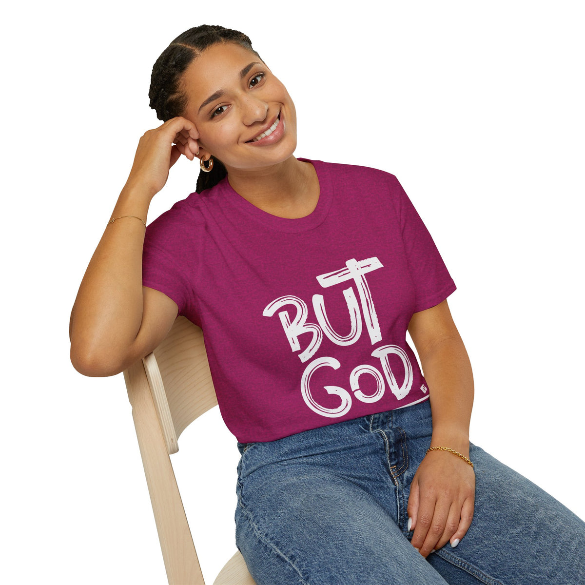But GOD - Mens and Womans  Softstyle T-Shirt