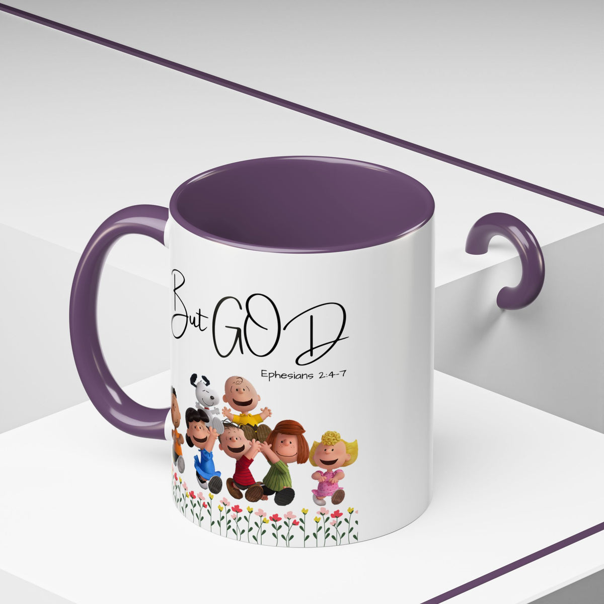 But God Scripture Coffee Mug — Genesis 50:20 Inspirational Heart Accent Mug (11/15oz)