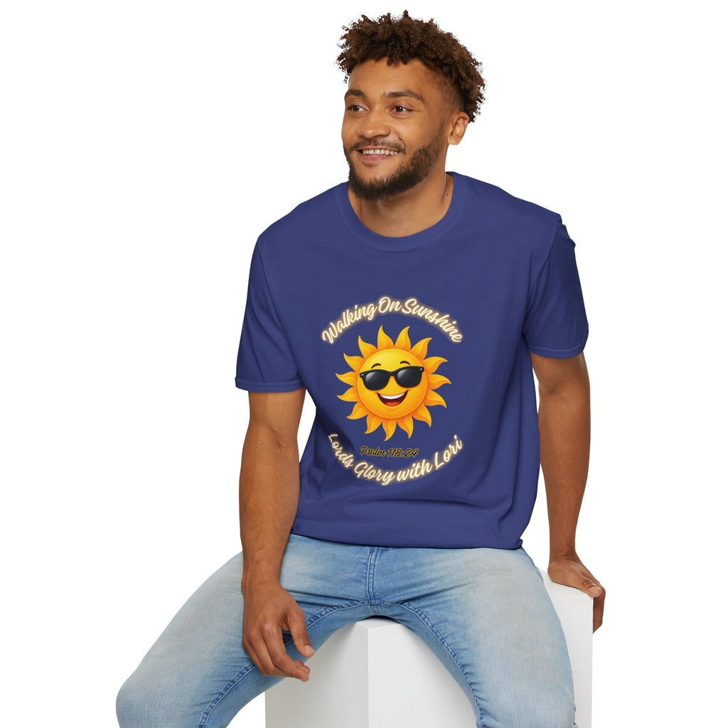 Sunshine Smiles T-Shirt — Sunglasses Sun with Psalm 118:24 Inspirational Tee