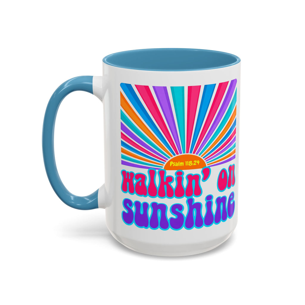 Coffee Mug — "Walkin' on Sunshine" Retro Psalm 118:24 Accent Mug