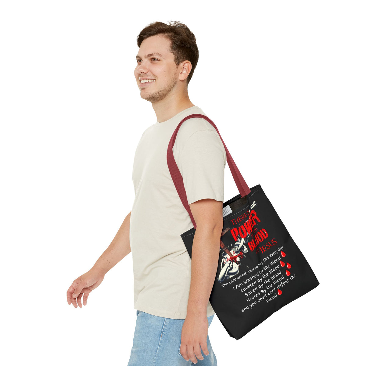 Tote — "The Power of the Blood of Jesus" Inspirational Christian Tote Bag