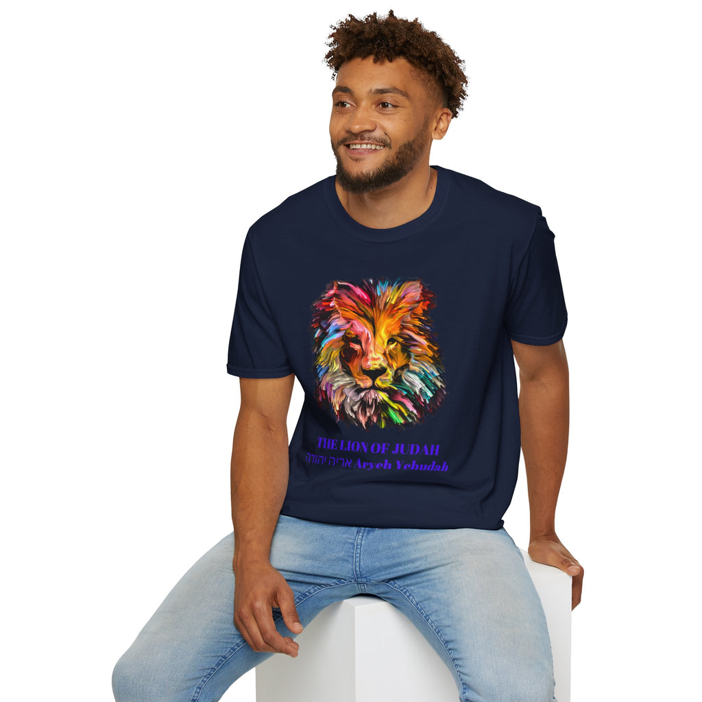 Lion of Judah Colorful Lion T-Shirt — "The Lion of Judah / Aryeh Yehudah" Graphic Tee