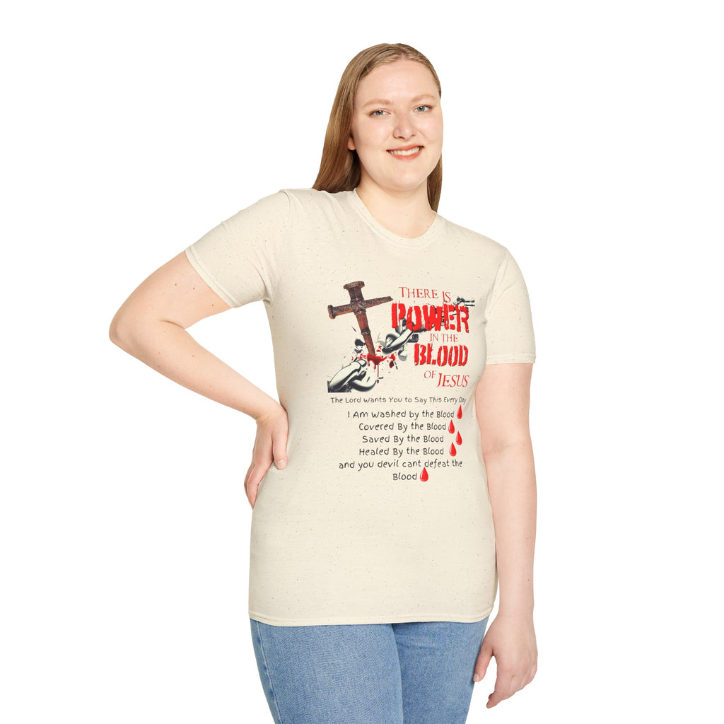 Jesus Blood Cross T-Shirt — "There Is Power In The Blood of Jesus" Christian Tee