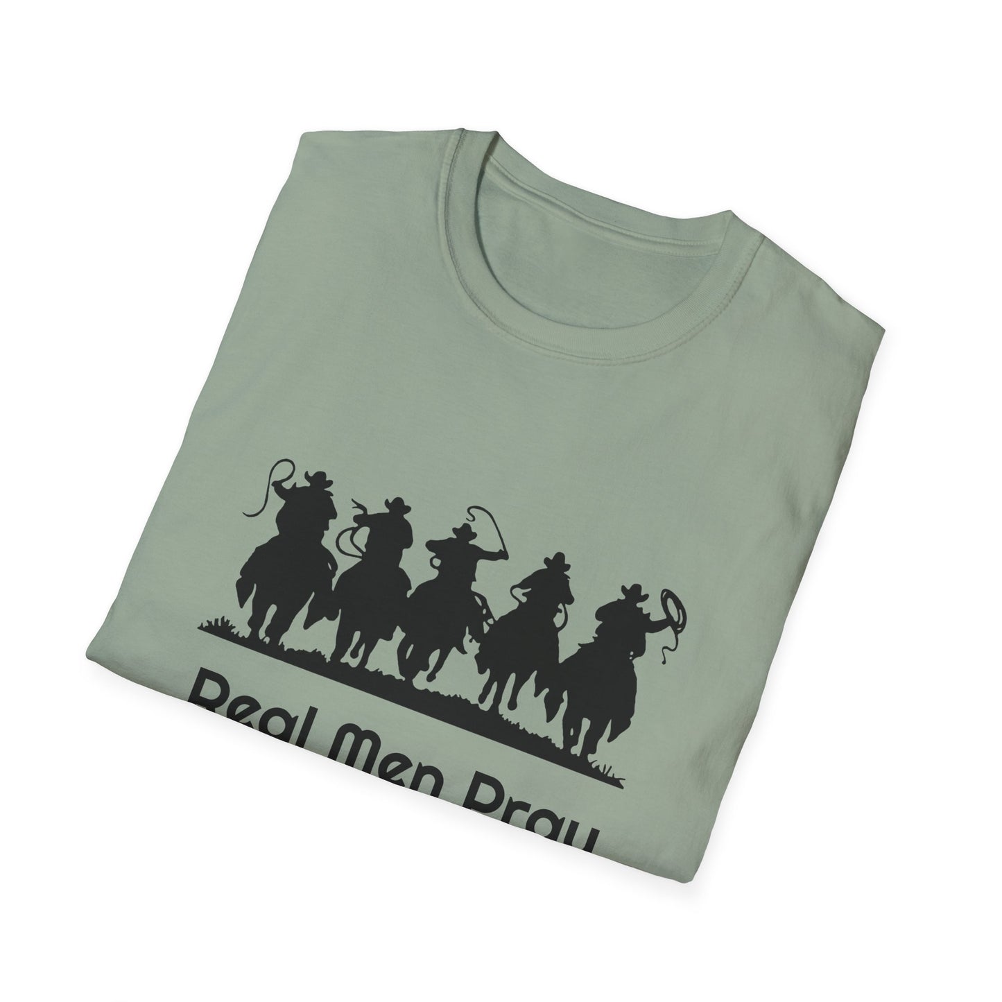 Real Men Pray - Cowboys - Unisex Softstyle T-Shirt