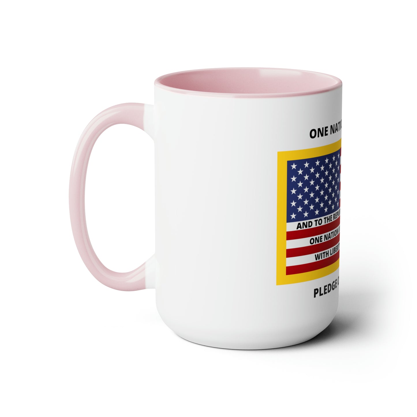 Pledge of Allegiance One Nation Under GOD! Two-Tone Coffee Mugs, 15oz