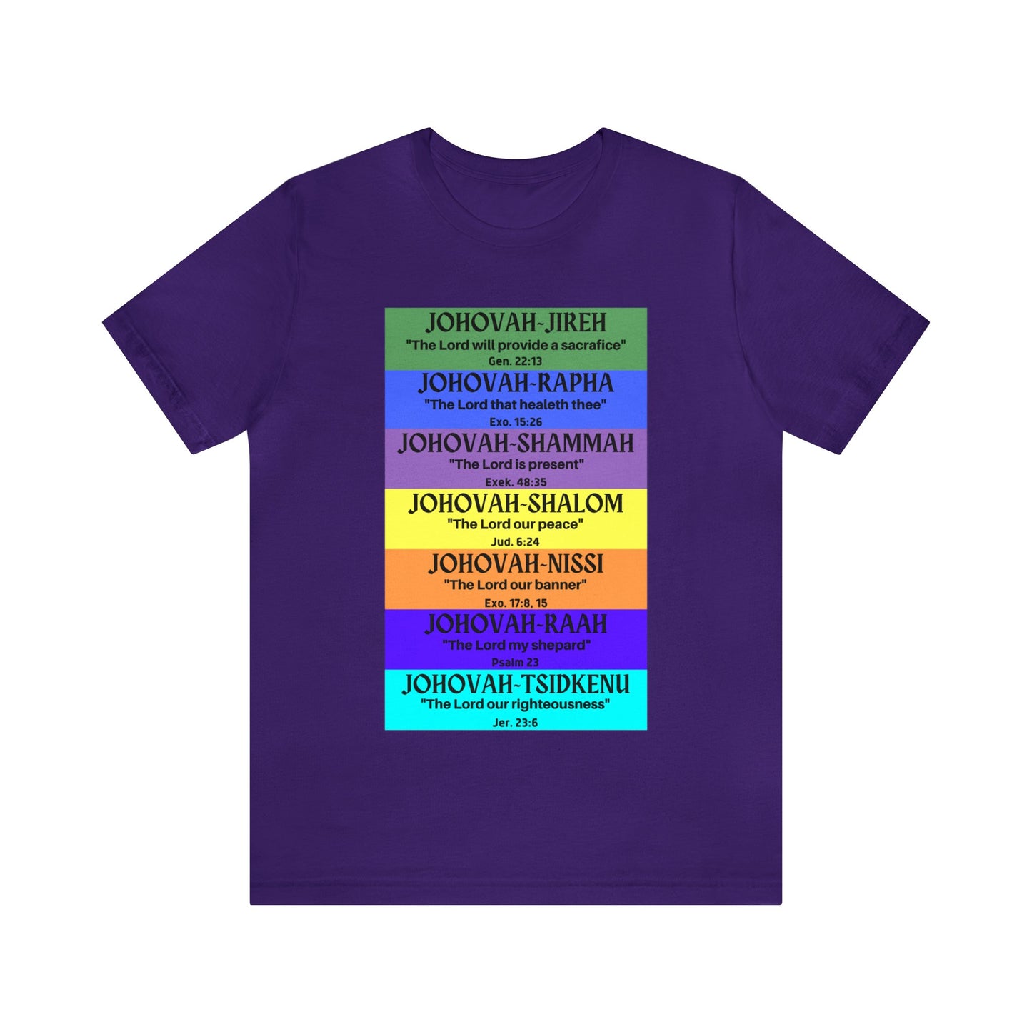 JEHOVAH's  names - Many Colors Unisex Jersey Short Sleeve Tee