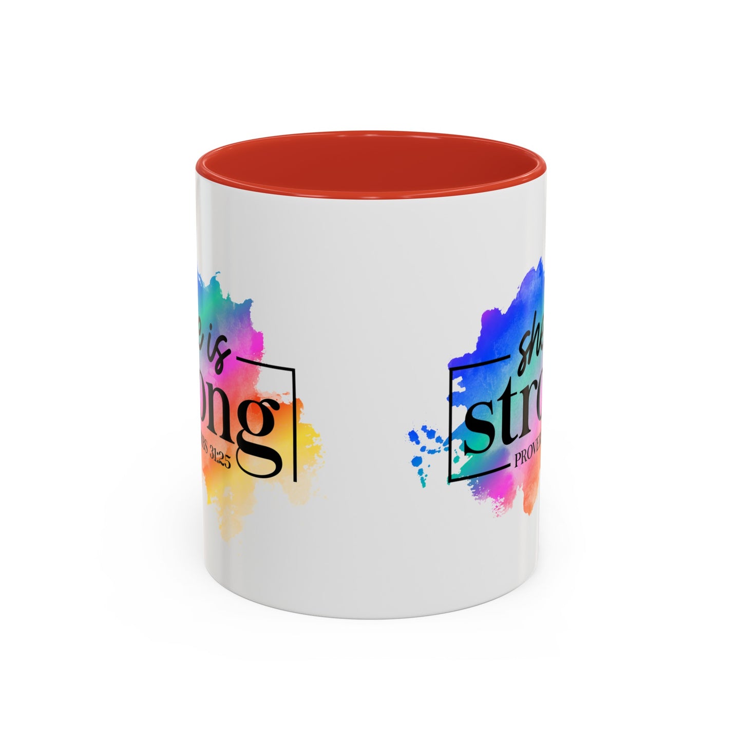 SHE IS STRONG - 5 Colors Accent Coffee Mug, 11oz