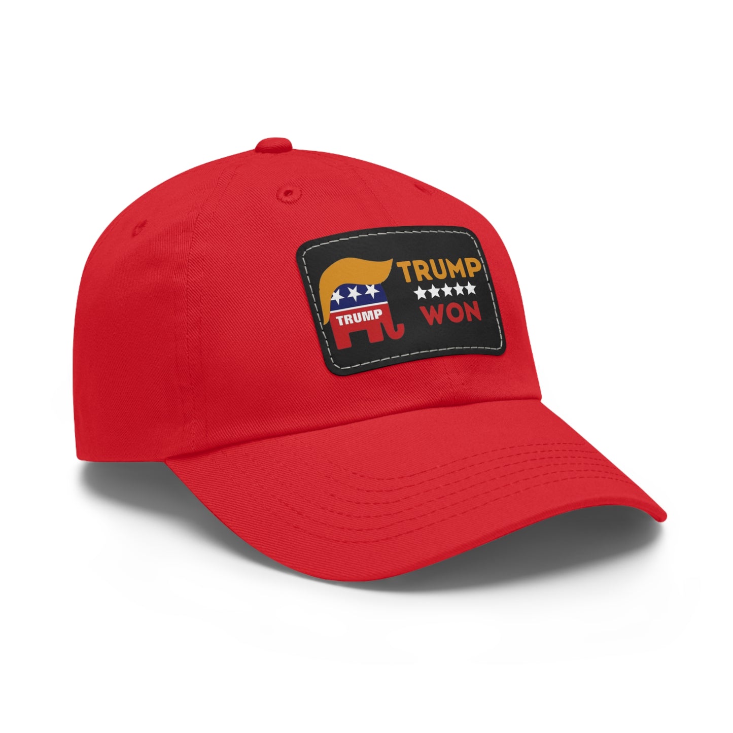 Trump Won Mom and Dad Hat with Leather Patch (Rectangle)