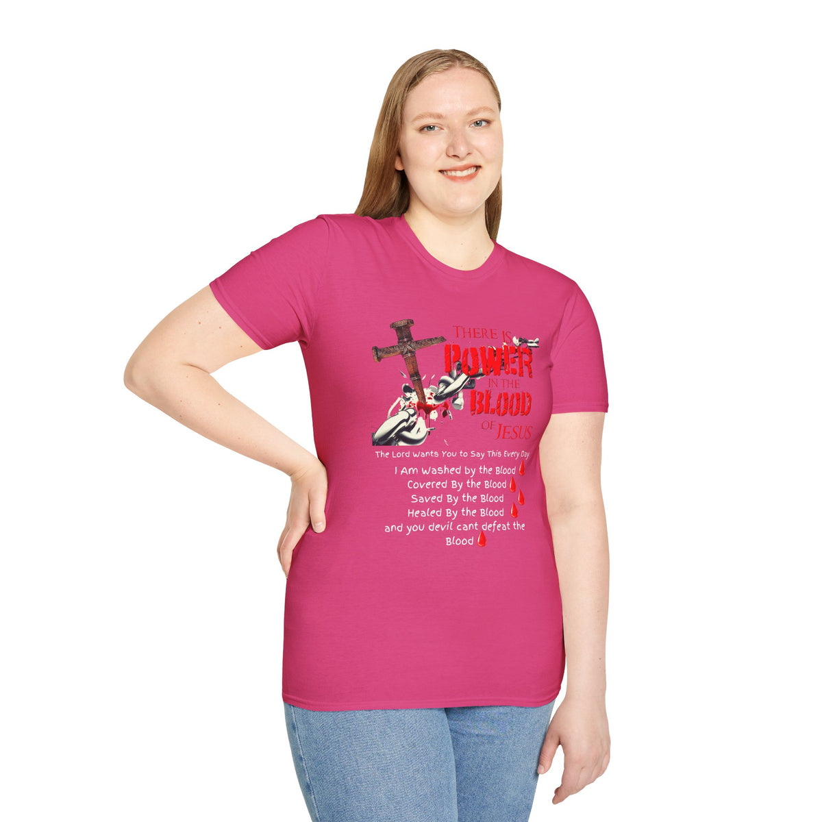 There's Power in the Blood of Jesus T-Shirt — Christian Cross Faith Shirt (Washed by the Blood)