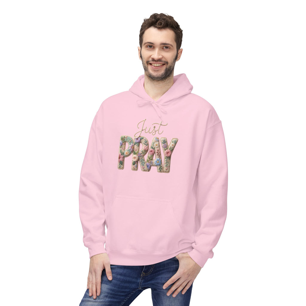 Just Pray floral letters Hoodie | Faith Christian sweatshirt design
