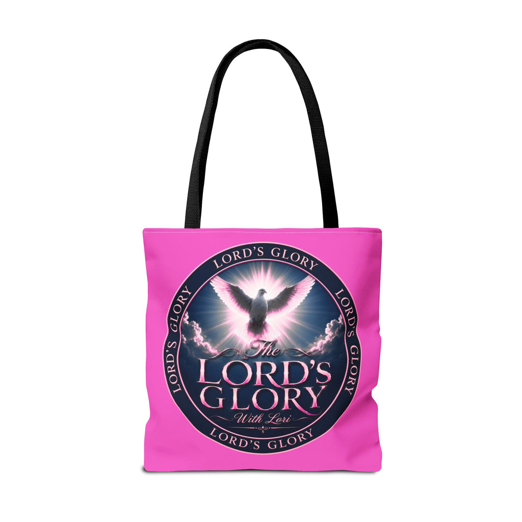 Religious Tote Bag - "The Lord's Glory with Lori" Pink All-Over-Print Christian Tote