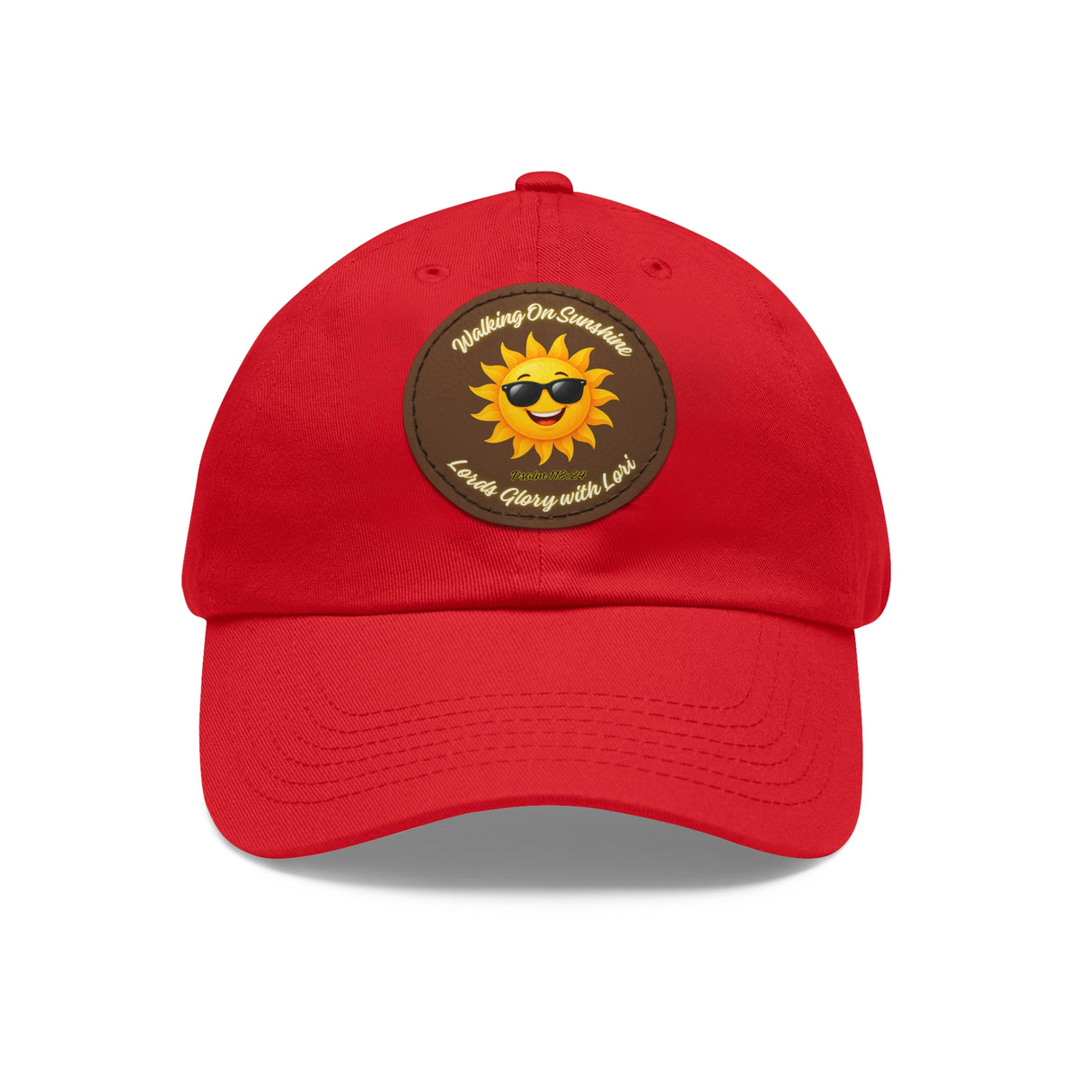 Sunshine Smiles Dad Hat — Round Leather Patch ‘Always Brighter’