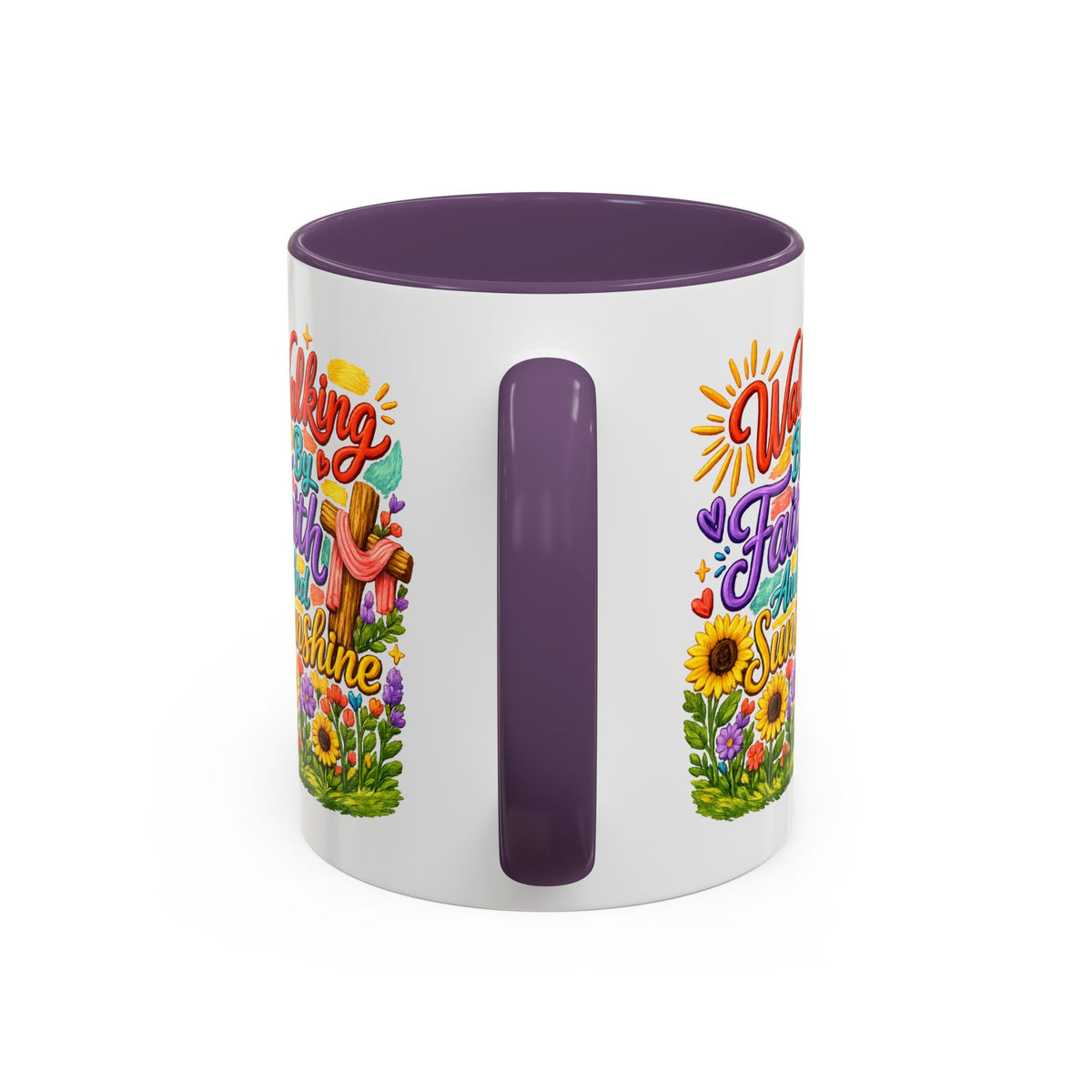 Walking by Faith and Sunshine Inspirational Coffee Mug