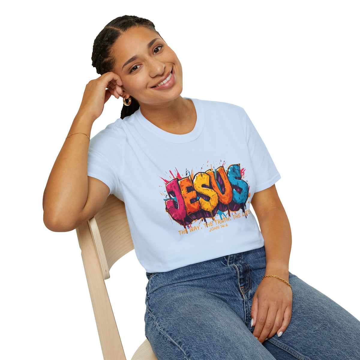 JESUS  Splash T-Shirt | Colorful Street Art Christian Tee