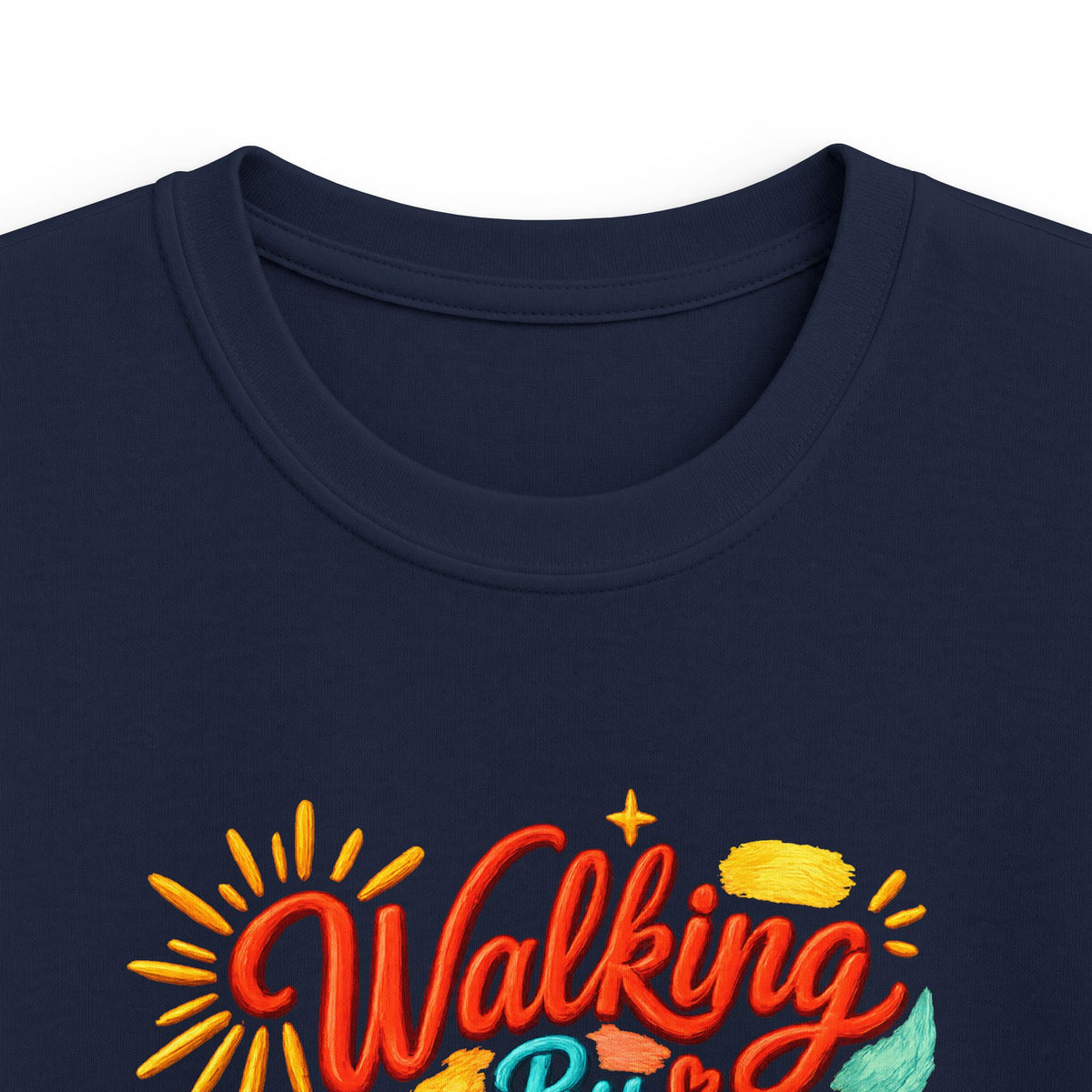 Kids T‑Shirt – "Walking by Faith and Sunshine" Colorful Floral Tee