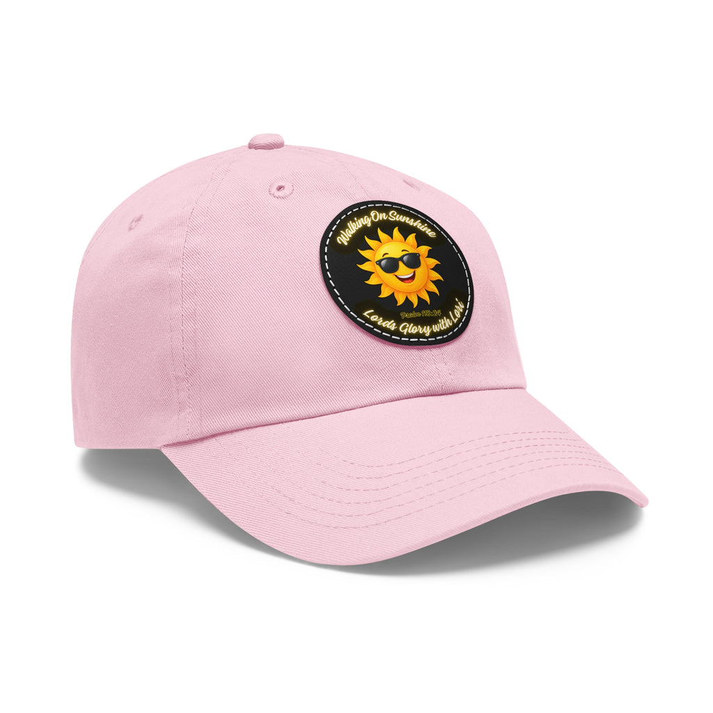 Sunshine Smiles Dad Hat — Round Leather Patch ‘Always Brighter’