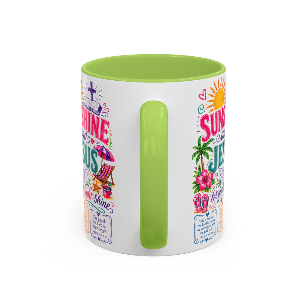 Sunshine and Jesus Coffee Mug — Faith-Inspired Beach Vibe Accent Mug (11/15oz)