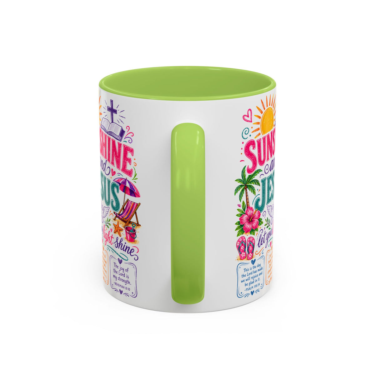 Sunshine and Jesus Coffee Mug — Faith-Inspired Beach Vibe Accent Mug (11/15oz)